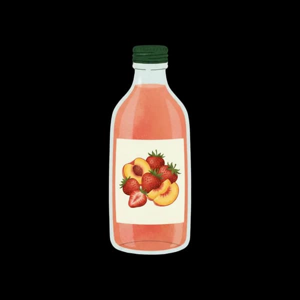 Peach-strawberry cordial